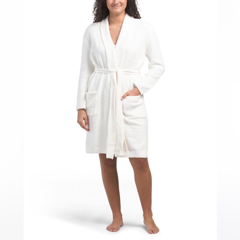 Cupcakes & Cashmere XL Coconut White Shawl Collar Cozy Robe